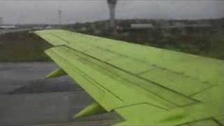 S7 airlines Boeing 737500 takeoff from StPeterburg [upl. by Ennybor]