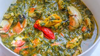 Trinidad Crab Callaloo using Frozen Spinach  Vegan Option [upl. by Arehc251]