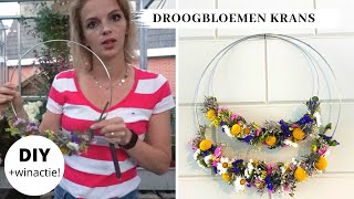 DROOGBLOEMEN KRANS DIY 🌿 WINACTIE💐 CURSUS BLOEMSCHIKKEN  Les 6  Carlein Tukkers [upl. by Nimzzaj]