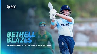 Jacob Bethells quickfire 88 v South Africa  U19WC 2022 [upl. by Rhetta]