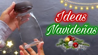 Manualidades navideñas  3 IDEAS NAVIDEÑAS con frascos de vidrio Christmas DIY  Artesanato Natalino [upl. by Kerekes]