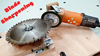 Homemade Simple Table Saw Blade Sharpening Jig using a Hand Grinder [upl. by Assirolc]