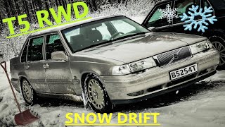 Volvo 960 T5 SNOW DRIFT Code RED Weather BRUTAL 5 cylinder Sound [upl. by Deane]