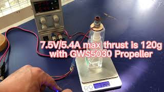 A cheap 1104 motor works with GWS5030 gets 120g thrust on 2S [upl. by Novi361]