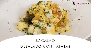 BACALAO desalado con patatas y cebolla 🐟🥔🧅 Sencillo rápido y delicioso 👩🏼‍🍳 Cocina Abierta [upl. by Aryc]