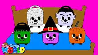 Five Little Monsters Jumping On The Bed  Halloween Song  Henry Hoover World [upl. by Zalucki583]