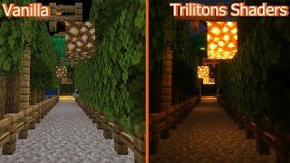 Minecraft  Vanilla vs Trilitons Shaders [upl. by Grindlay466]