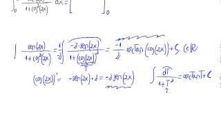 Integral definida con seno coseno y arcotangente [upl. by Dorehs]