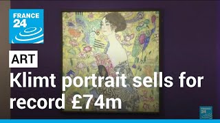 Klimts Lady with a Fan sets European record in £74m auction • FRANCE 24 English [upl. by Dnomder101]