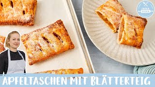 Apfeltaschen mit Blätterteig 🍎  Omas Original Rezept  Einfach Backen [upl. by Aninotna]