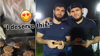 Khabib Celebrates Victory With Many Borgers 🍔😋 [upl. by Agee]