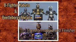 BFighter Kabuto and Beetleborgs Metalix Transformation and Finisher [upl. by Ary]