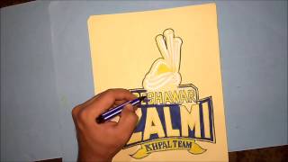 PESHAWAR ZALMI LOGO DRAWING [upl. by Eidoow625]