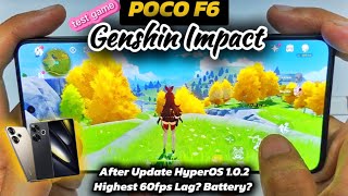 POCO F6 Test Game Genshin Impact After Update HyperOS 102  Lag Temperature  Full Handcam [upl. by Horton]