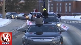 Pawan Kalyan US Tour  Participates In Car Rally At Nashua  V6 USA NRI News [upl. by Sakmar896]