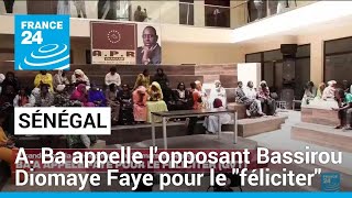 Sénégal  Amadou Ba appelle lopposant Bassirou Diomaye Faye pour le quotféliciterquot • FRANCE 24 [upl. by Nebur]