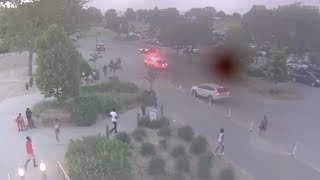 RAW VIDEO  Cleveland Metroparks surveillance footage of shooting at Edgewater Park from parking lot [upl. by Eidnas]