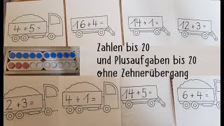 Mathe Klasse 1  Rechne im Kopf  Zahlen bis 20 und Plusrechnungen bis 20 ohne Zehnerübergang [upl. by Zurkow]