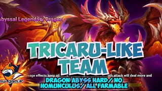 TRICARU STYLE FARMABLE TEAM DRAGONS ABYSS HARD summoners war [upl. by Yttig]