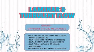 FLUID MECHANICS PROJECT GROUP 1  EXPERIMENT LAMINAR FLOW amp TURBULENT FLOW [upl. by Keynes438]