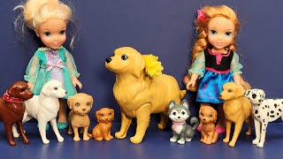 Elsa amp Anna toddlers take their dog to a grooming place  Barbie dolls [upl. by Lohman]