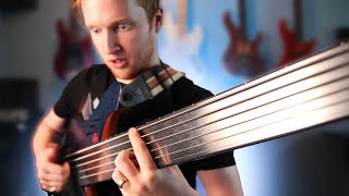 Playing metal on a METAL fretless bass sounds MEGA HEAVY [upl. by Ardnu]