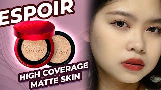 ☀️ ESPOIR Pro Tailor Be Velvet Cushion Foundation Review 7 Hour Wear Test [upl. by Eileme]