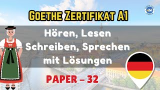 A1 deutsch Goethe Zertifikat A1 Exam  Paper  32  Hören Lesen Schreiben mit den Lösungen [upl. by Nirehtak296]