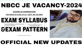 NBCC JE VACANCY2024 UPDATESNBCC JE NEW UPDATESNBCC JE OFFICIAL EXAM SYLLABUSNBCC JE EXAM DTAE [upl. by Zetroc]