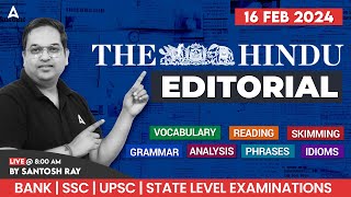 The Hindu Editorial Analysis and Vocabulary by Santosh Ray  Bank SSC amp Railway Exams [upl. by Fenton510]