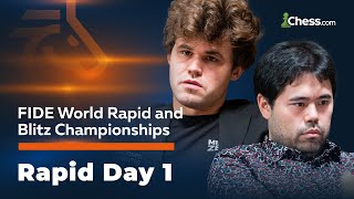 Magnus Hikaru Duda MVL and Chess’ Elite Battle in The World Rapid Championship Tournament  Day 1 [upl. by Sassan]