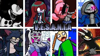 VESANIA but Different Characters Sings It  FNF VESANIA but Everyone Sings It [upl. by Inobe]