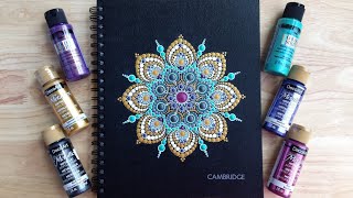 Guest painter shares a PRO TIP  Notebook Mandala Timelapse [upl. by Kery709]