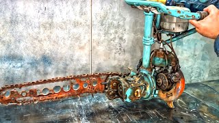 Complete Restoration of Rusty Woodcutter Chainsaw  Restore and let reshine it [upl. by Robert]