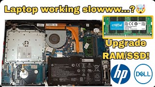 Upgrade your laptops RAM  SSD  Make your laptop fasttttt  HP15 da0077tx [upl. by Ondine892]