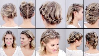 10 SUPER EASY FAUX BRAIDED SHORT HAIRSTYLES Topsy Tail Edition [upl. by Mera120]