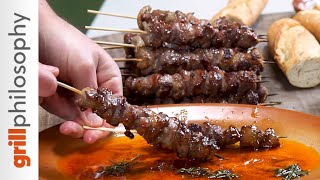 Greek souvlaki  milk fed lamb recipe  Grill philosophy [upl. by Letsyrhc]