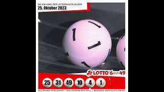 LOTTO 6aus49Gewinnzahlen von Mittwoch 25102023 [upl. by Bobker]