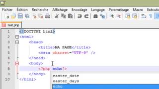 PHP  5  Insérer du code PHP dans un document HTML [upl. by Thurstan618]