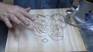 230 Inkjet Transfer Process for freehand Carving Wood Sign Demo [upl. by Nahtam]