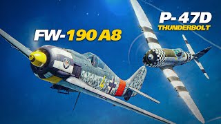 FW190 A8 Vs P47D Thunderbolt Western Front World War 2 Dogfight  Digital Combat Simulator  DCS [upl. by Elleinwad]