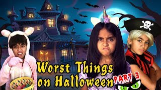 Worst Things Halloween Part 3  Funny Skits  GEM Sisters [upl. by Lada]