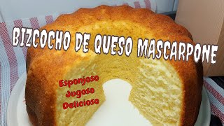 BIZCOCHO de queso MASCARPONE 🥮🧀  JUGOSO y muy ESPONJOSO [upl. by Bennink739]