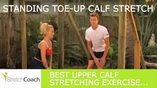 Calf Stretch Standing Toeup Calf Stretch Video Calf Stretching Exercises [upl. by Aikimat]