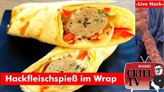 Hackfleisch Live HackHackfleisch Spieß im Wrap Rummel Grill TV UT Deutsch Englisch [upl. by Vijnas]