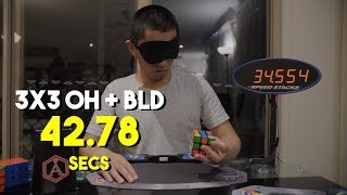 Rubiks Cube One Handed and Blindfolded  4278 seconds [upl. by Yrrol]