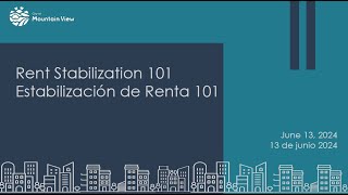 June 13 2024 Rent Stabilization 101 Open to All [upl. by Vedi]