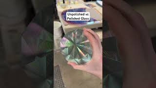 The difference between unpolished and polished glass glassart glasswork glassartist jbarts [upl. by Ylrehs]