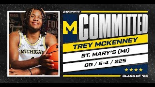 WATCH Composite 5star CG Trey McKenney commits to Michigan  No 19 overall prospect [upl. by Attiuqihc]