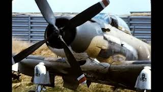 Republic of Vietnam Air Force RVNAF A1 Skyraider Airplanes Ton Son Nut Air Base 1966  Bomb Ready [upl. by Mannie207]